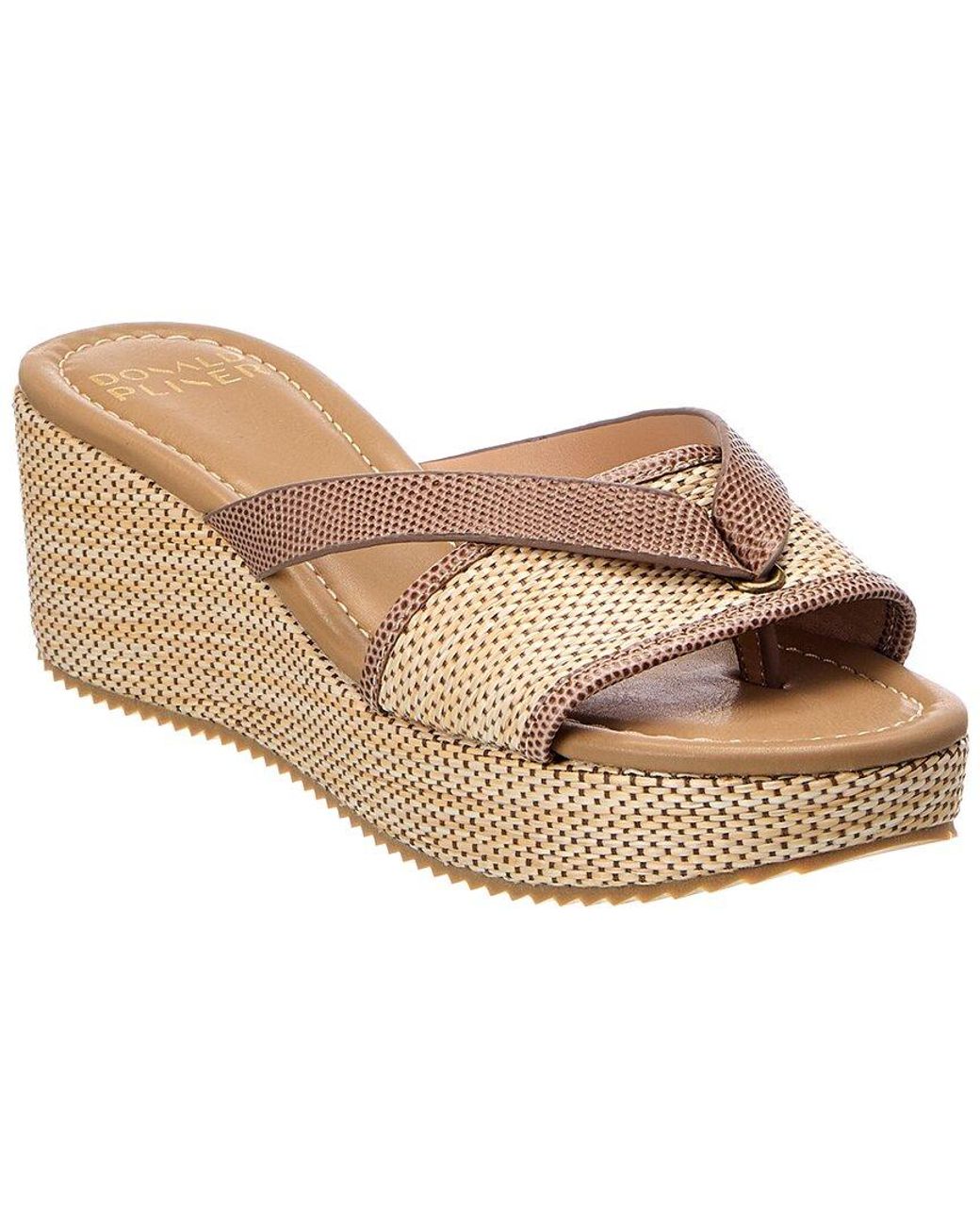 Donald J Pliner Natural Sotira Raffia & Leather Sandal