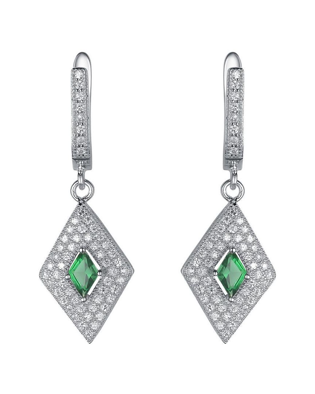 Genevive Jewelry Multicolor Silver Cz Drop Earrings