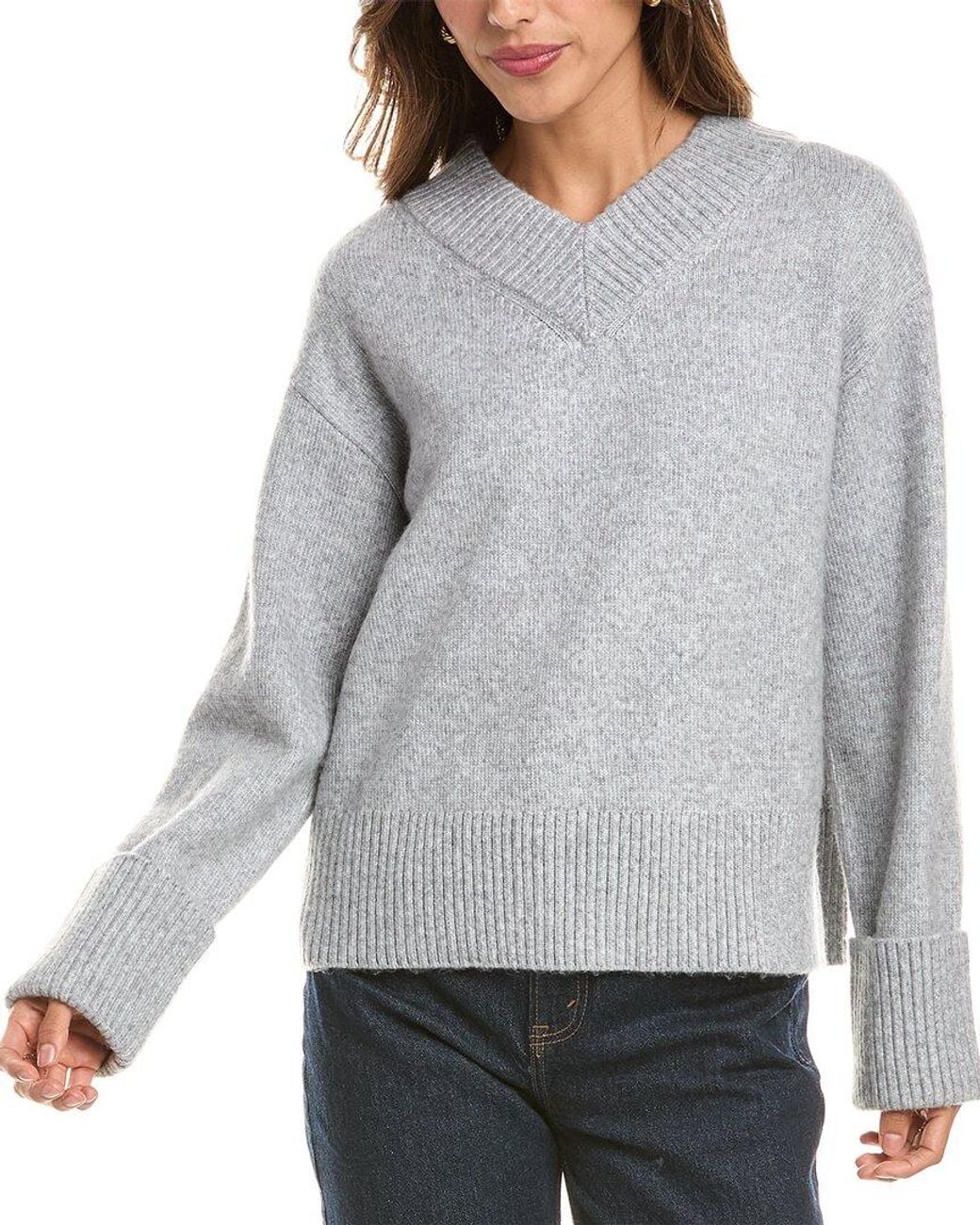 525 America Gray Solid Sweater