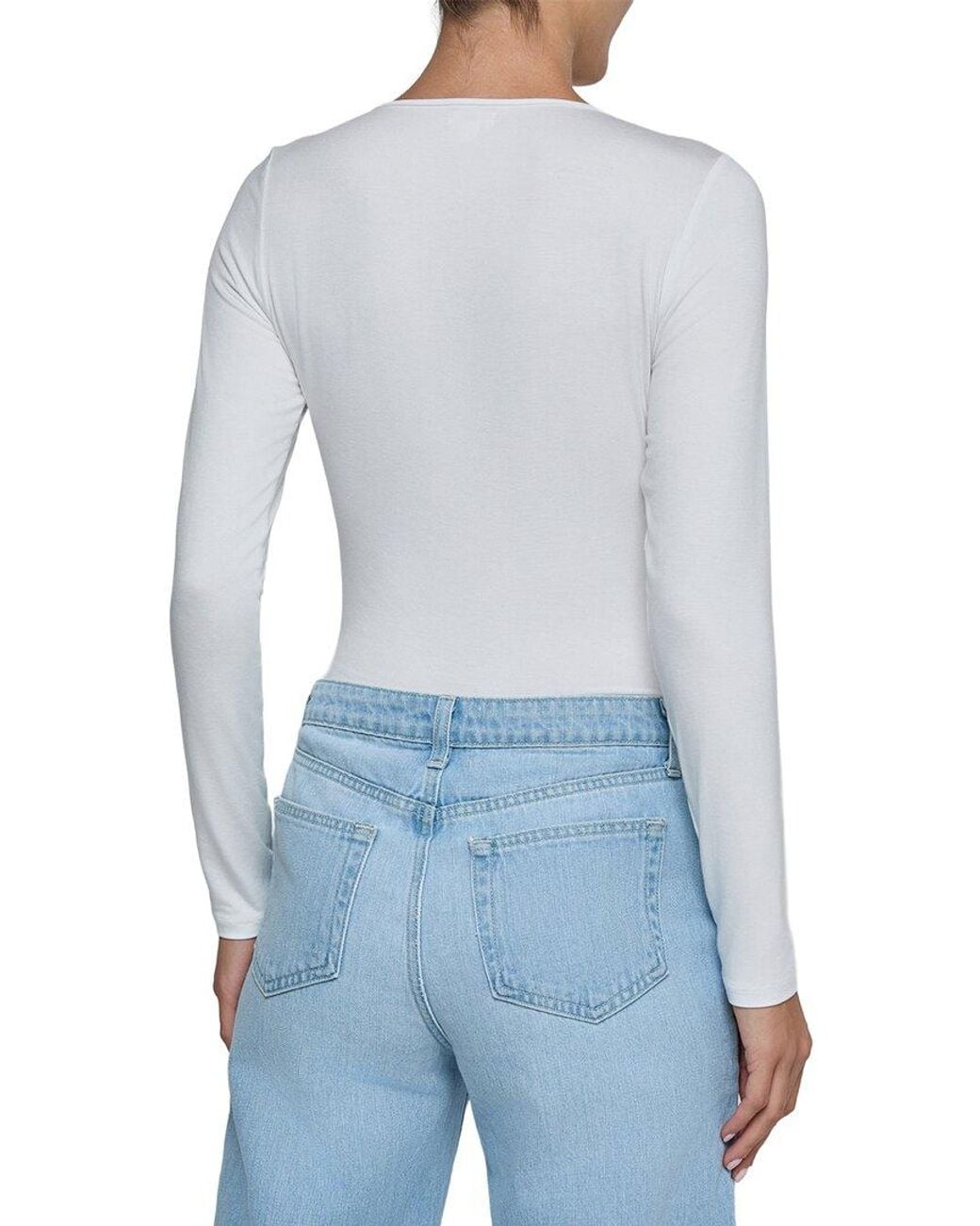 L'Agence Blue Cassandra Ruched Bodysuit