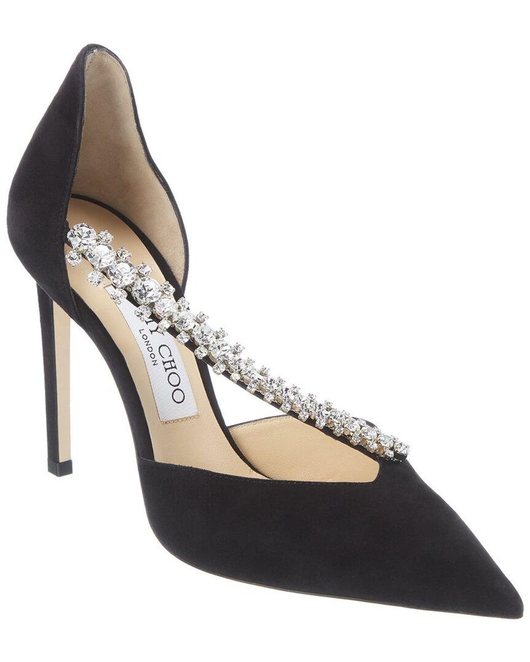Jimmy Choo Bee 100 Suede Pump in Black Lyst