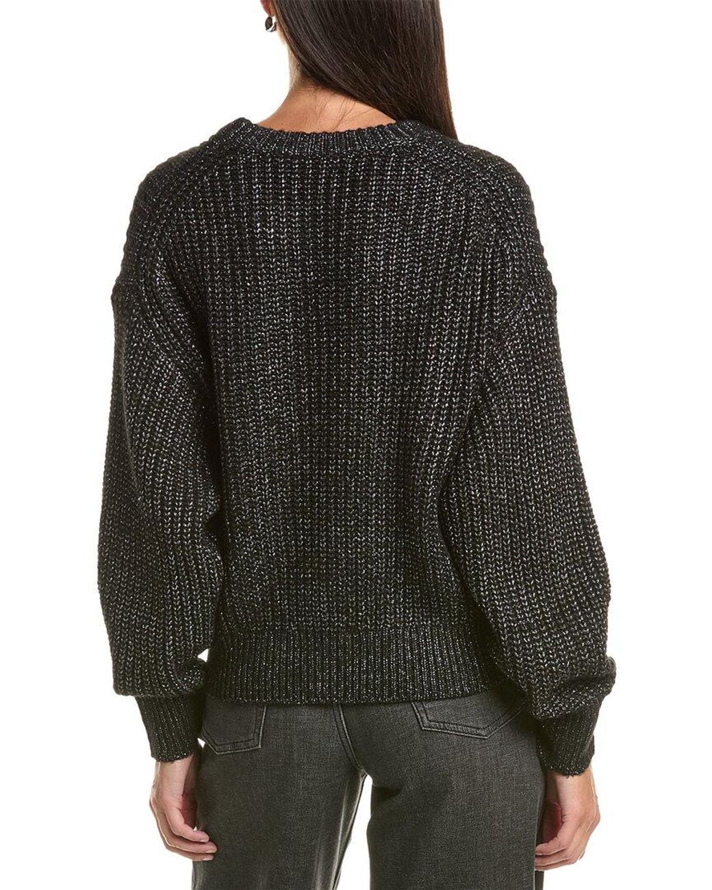 Rag & Bone Black Andrews Metallic Sweater