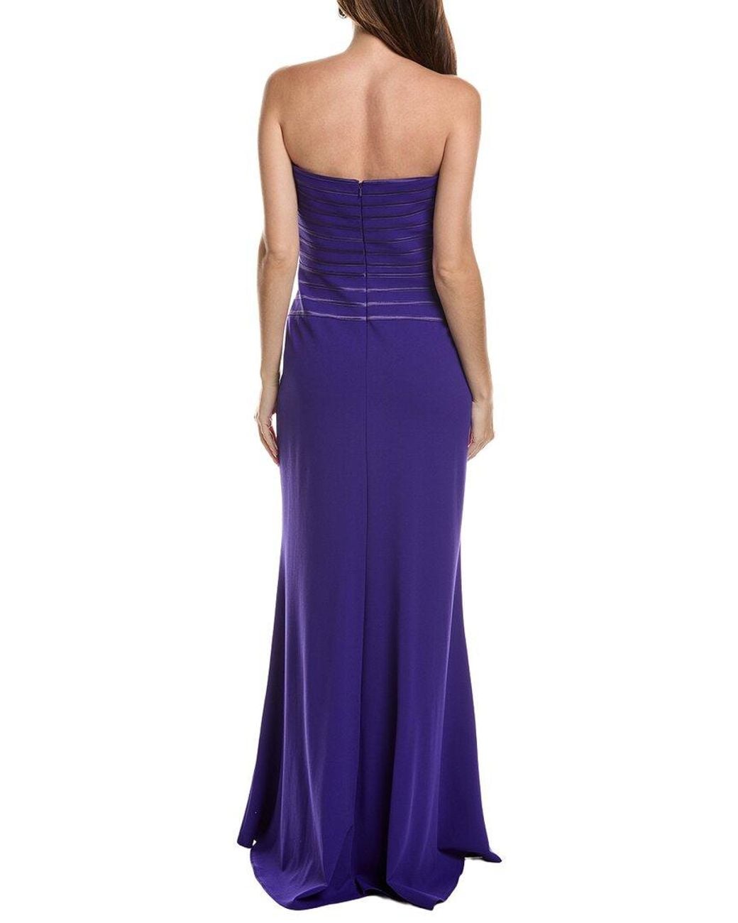 Tadashi Shoji Purple Sleeveless Solid Maxi Dress