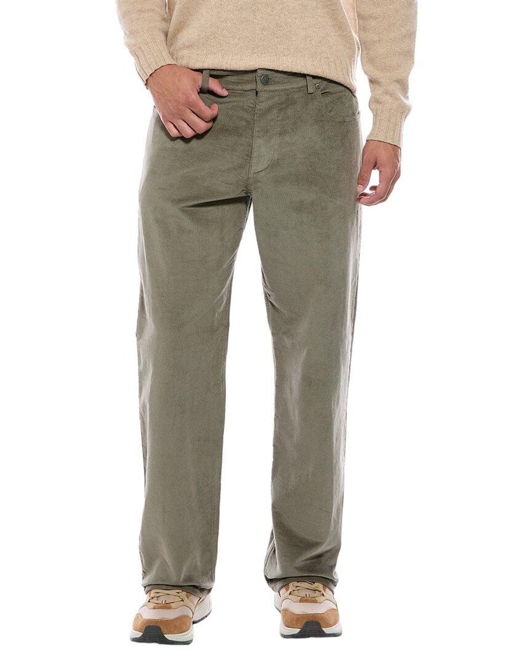 7 For All Mankind Green Baby Cord Straight Leg Pant for men
