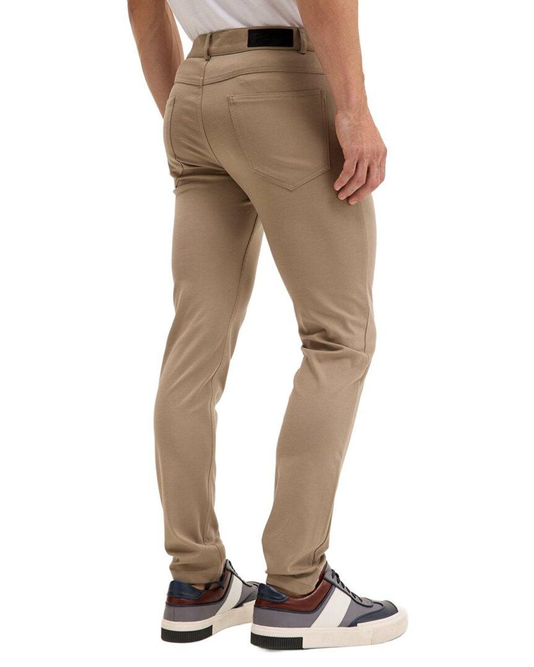 Ron Tomson Natural Lightweight Fitted Casual Pant for men
