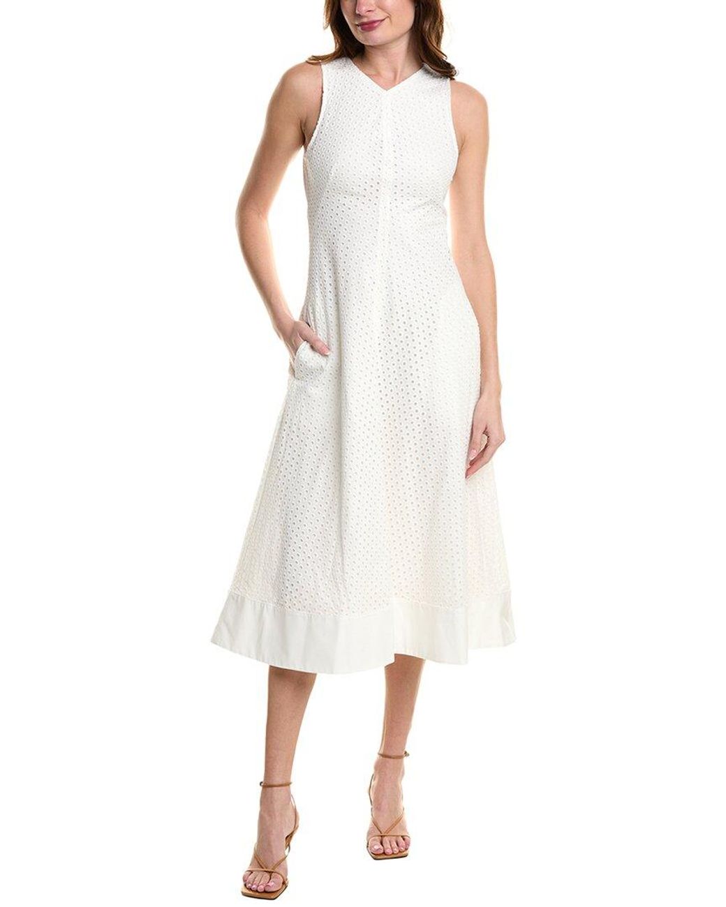 Proenza Schouler White Juno Eyelet Midi Dress