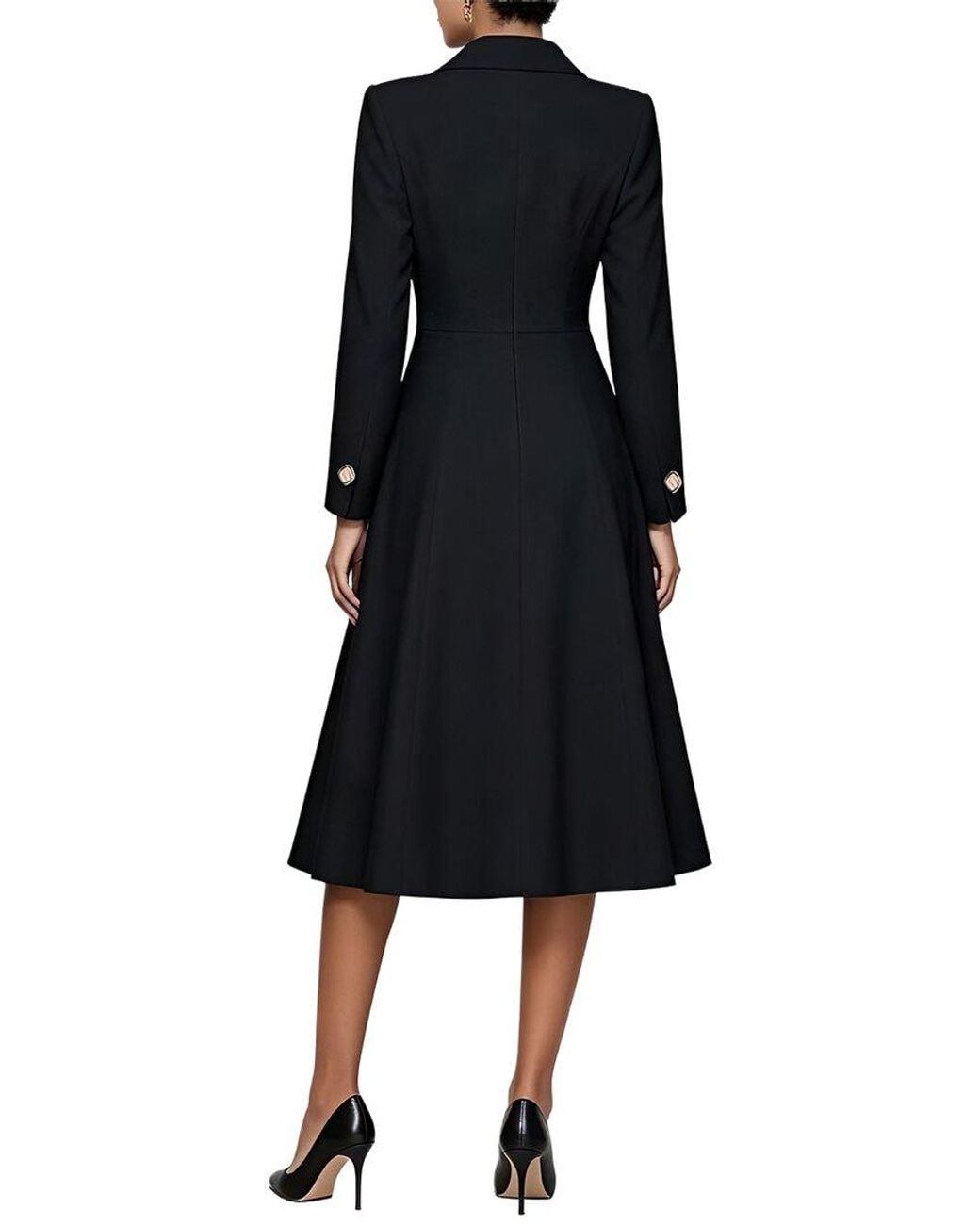 Linda Charm Black Midi Dress
