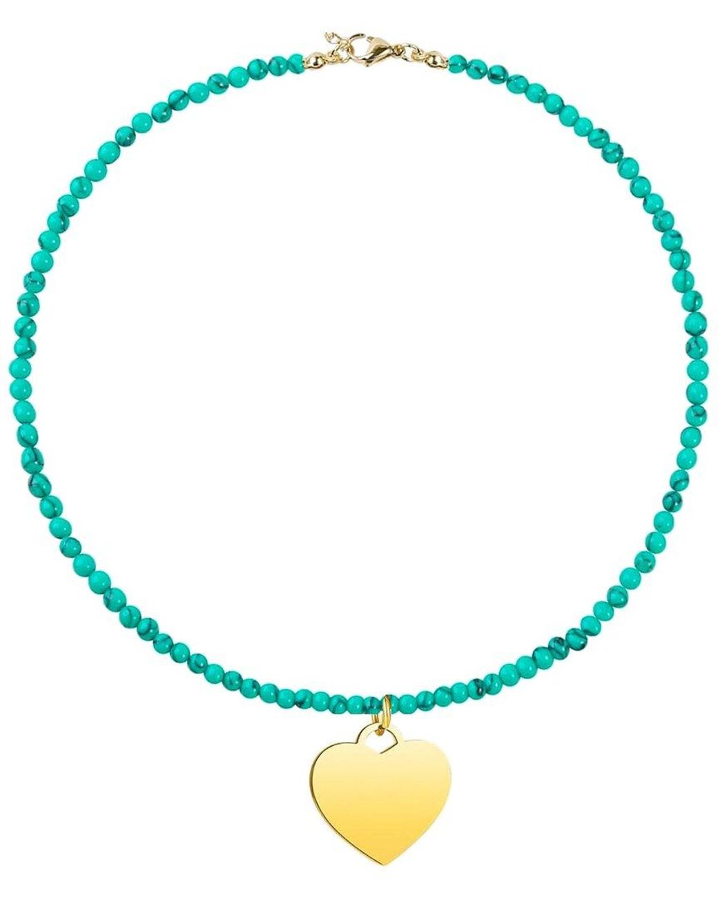 Liv Oliver Blue 18k 15.75 Ct. Tw. Turquoise Drop Necklace