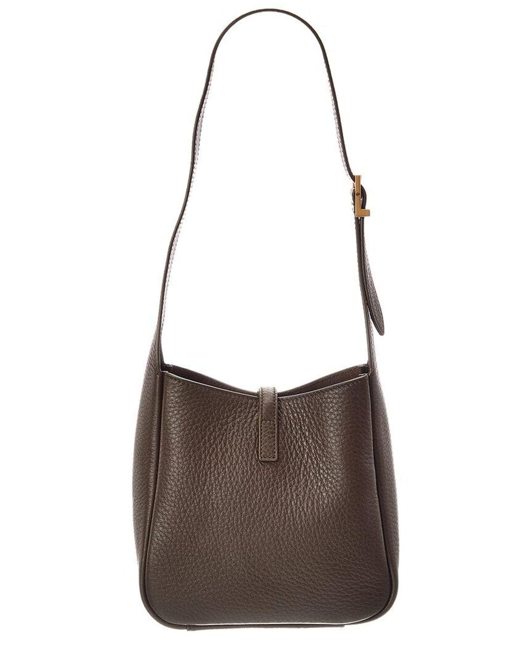 Saint Laurent Brown Le5 Leather Hobo Bag