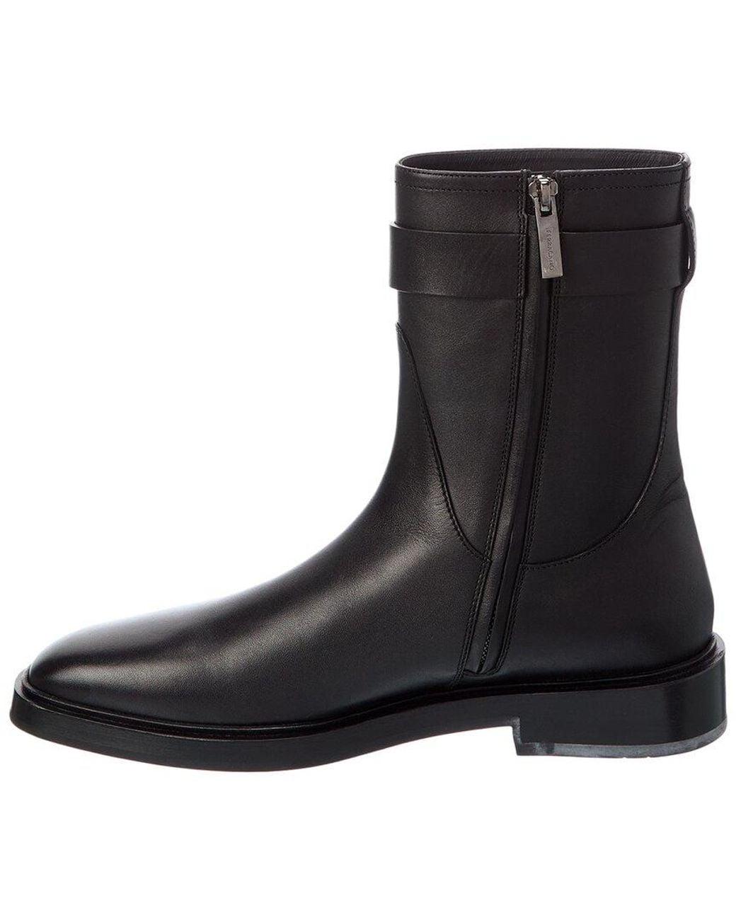 Ferragamo Black Balir Leather Boot