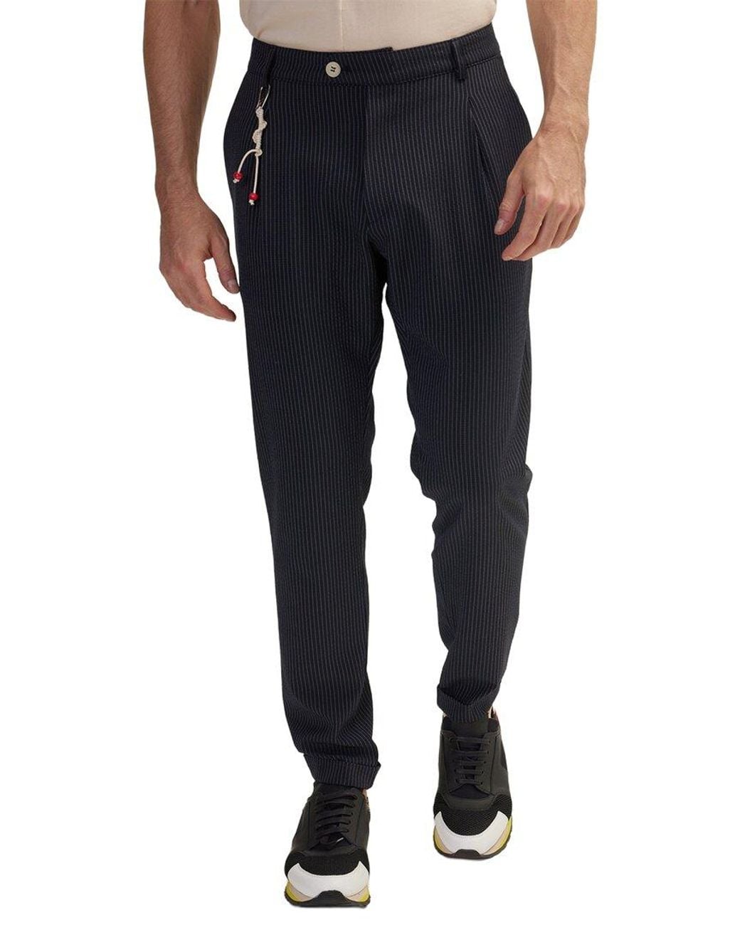 Ron Tomson Black Lightweight Casual Pant for men