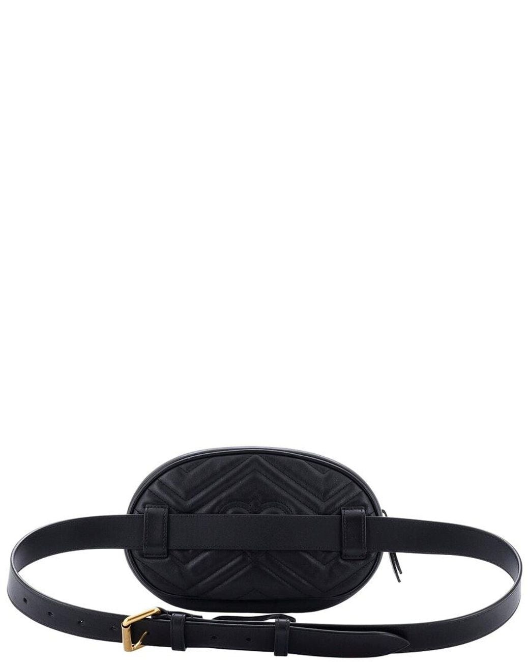 Gucci Black Matelasse Leather Gg Marmont Belt Bag (Authentic Pre-Loved)
