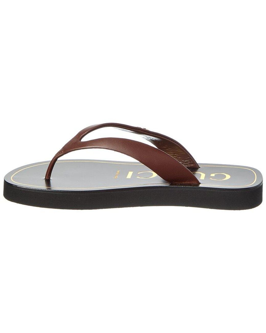 Gucci White Double G Leather Sandal