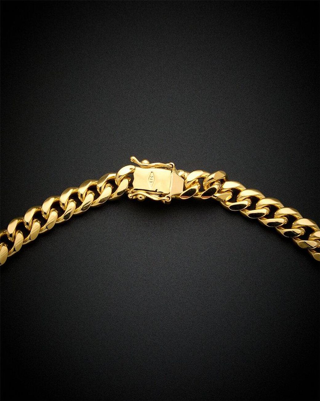 Italian Gold Black 14k Miami Cuban Necklace