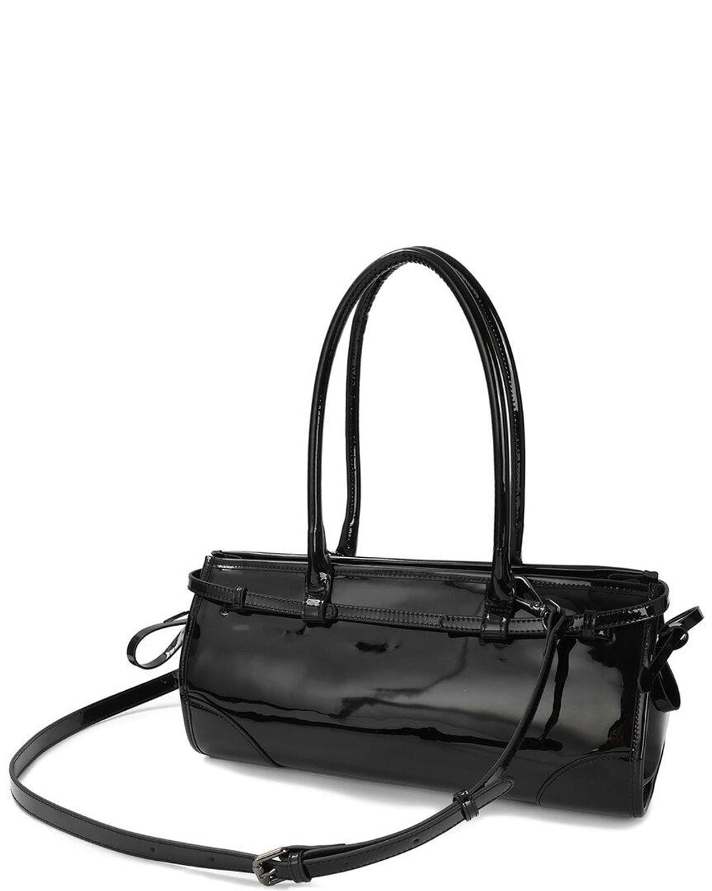 Tiffany & Fred Paris Black Patent Shoulder Bag