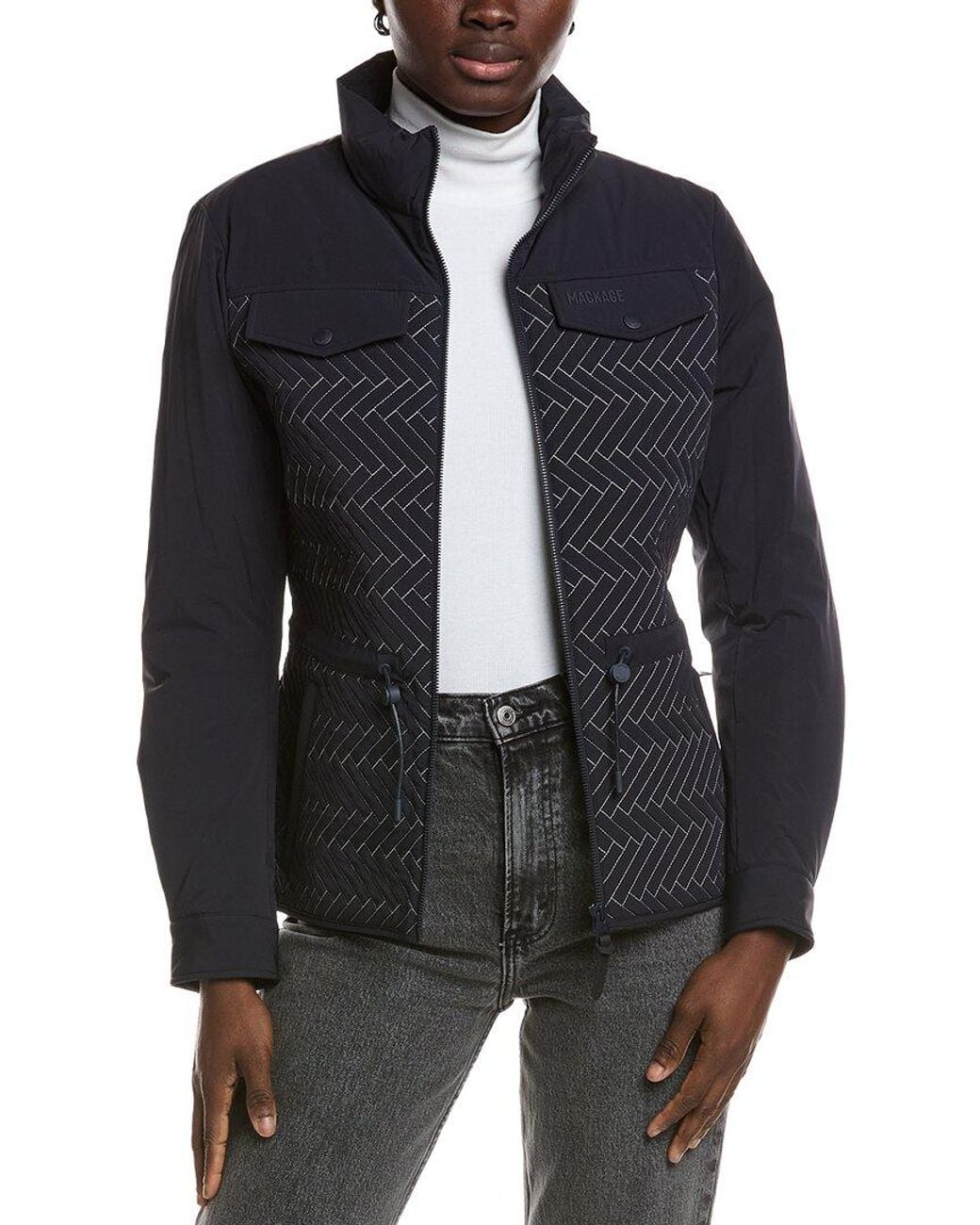 Mackage Black Kabira Wool-blend Down Jacket