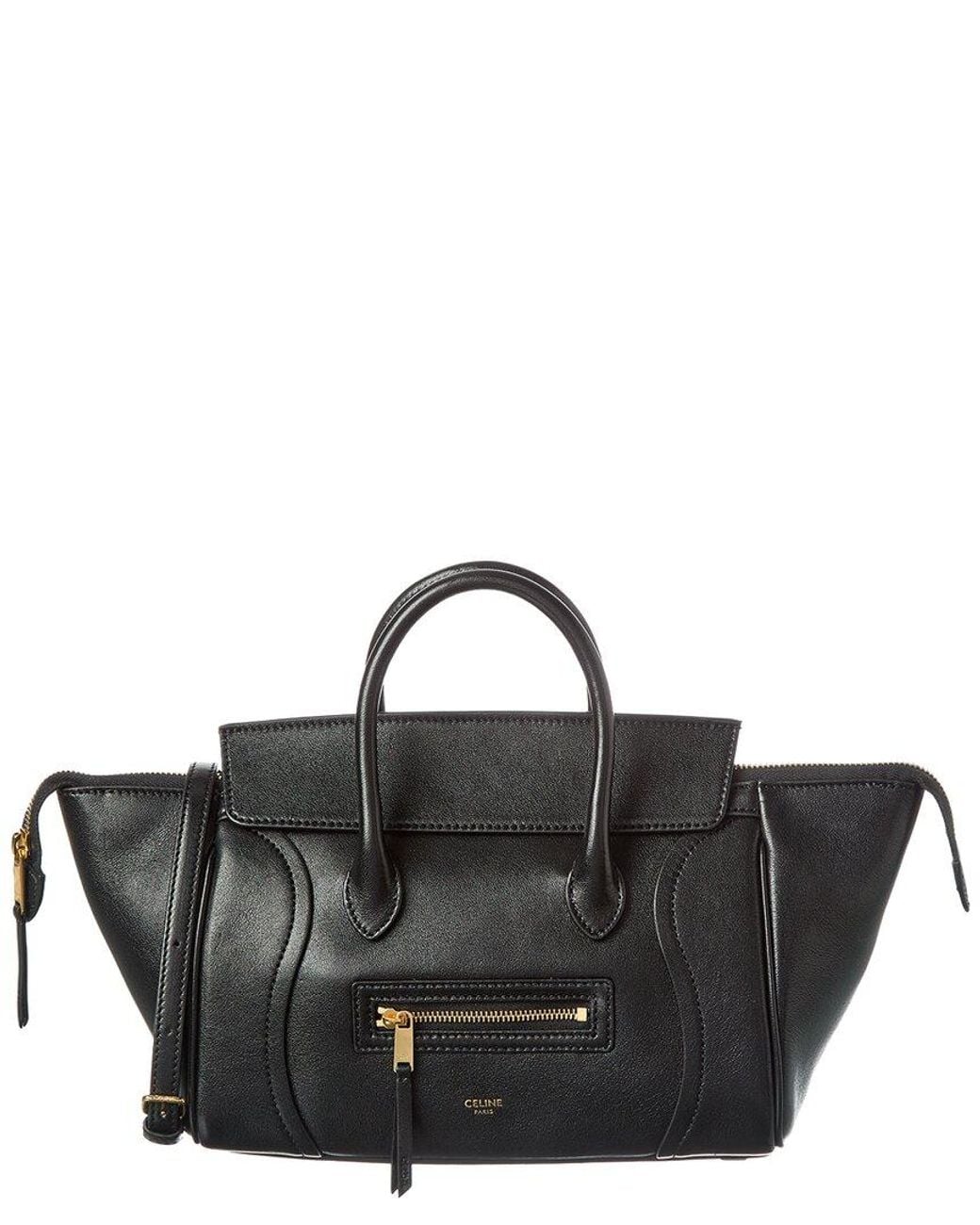 Céline Black Leather Tote Bag