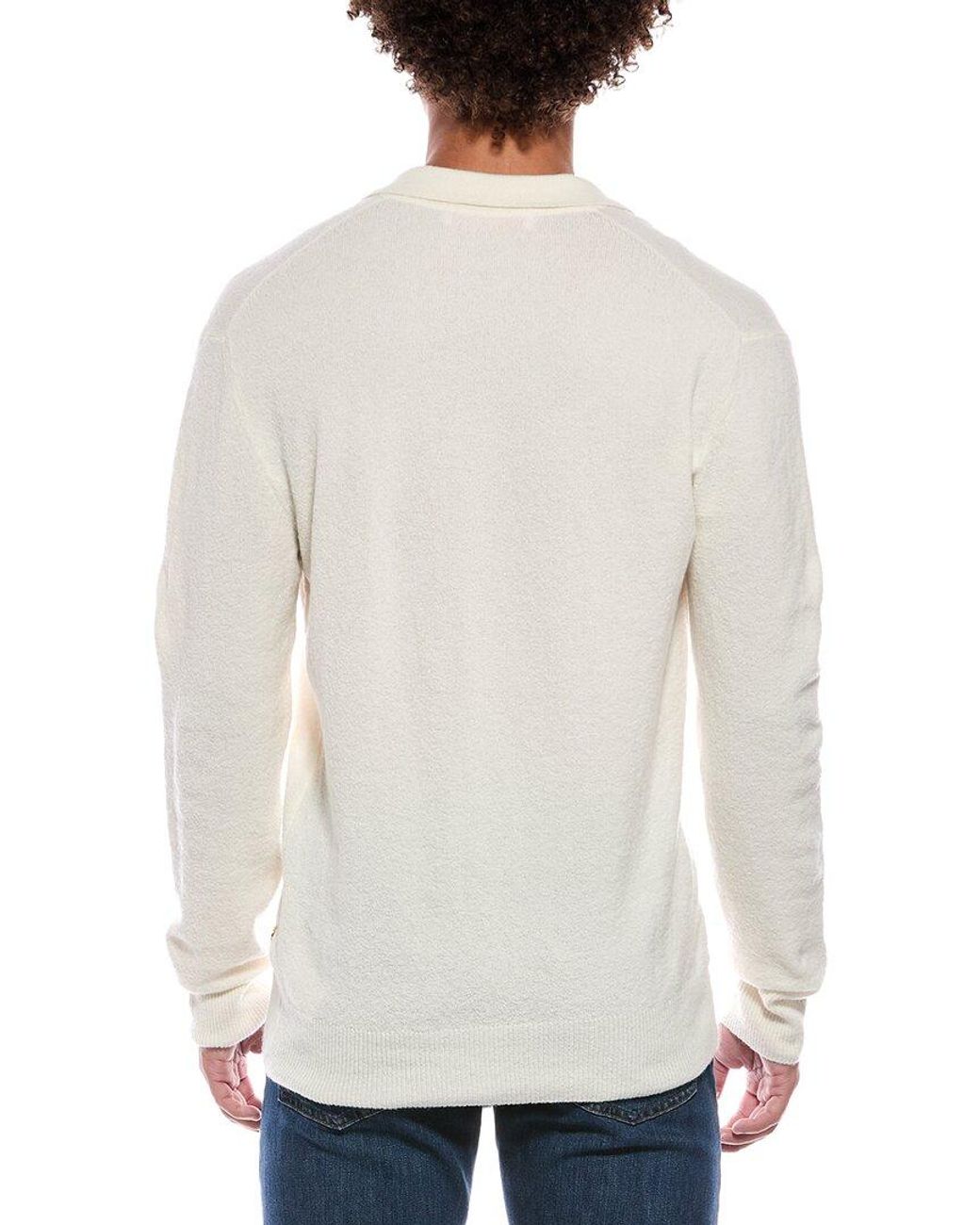 Orlebar Brown White Winslow Wool-blend Polo Sweater for men