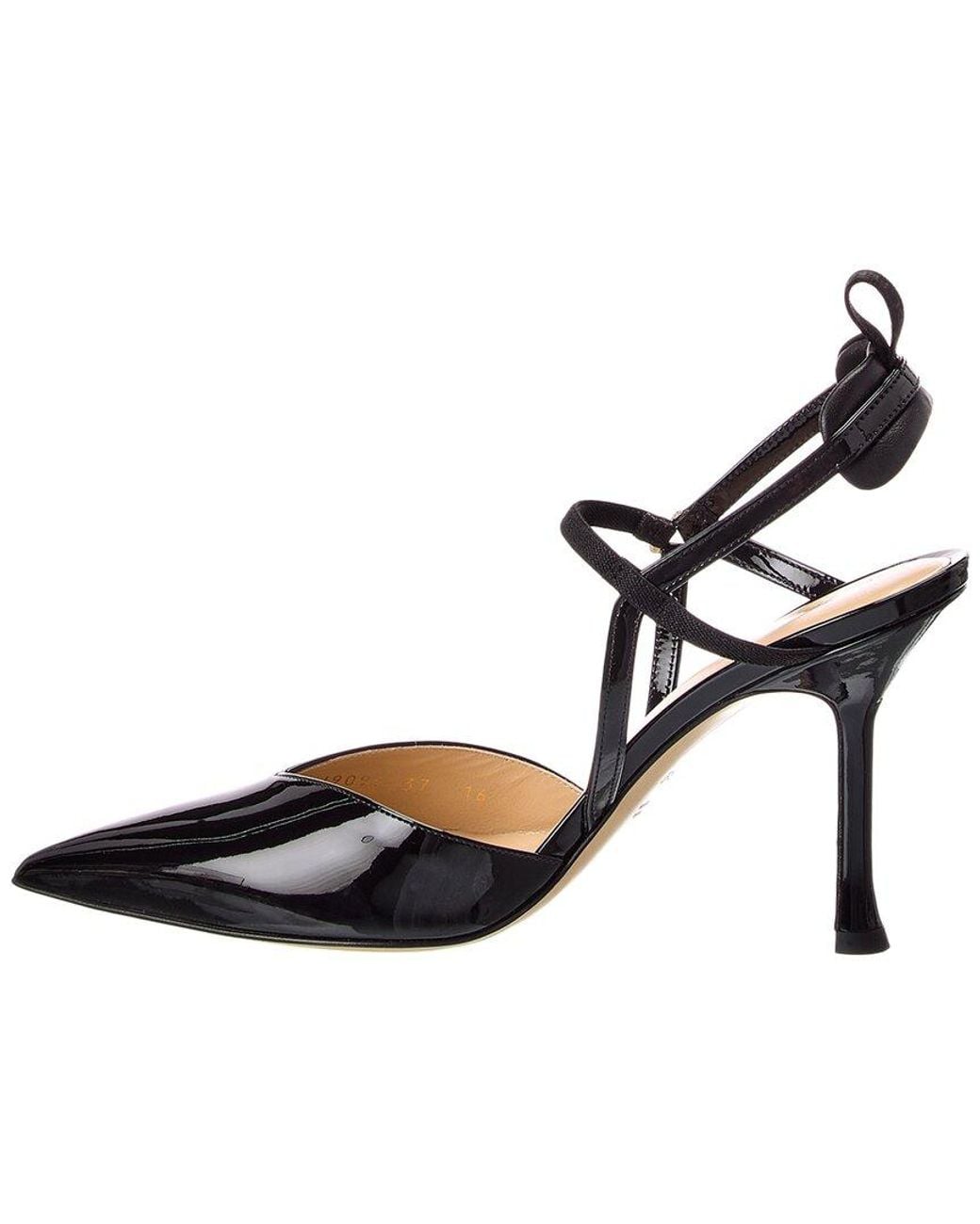 Fendi Black Very Colibrì Patent Slingback Pump