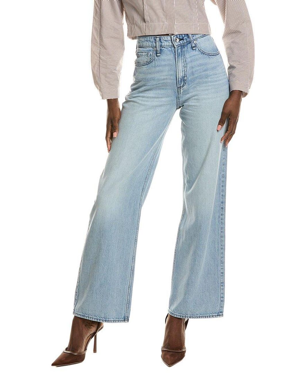 Rag & Bone Blue Lori Kierra Mid-Rise Wide Leg Jean
