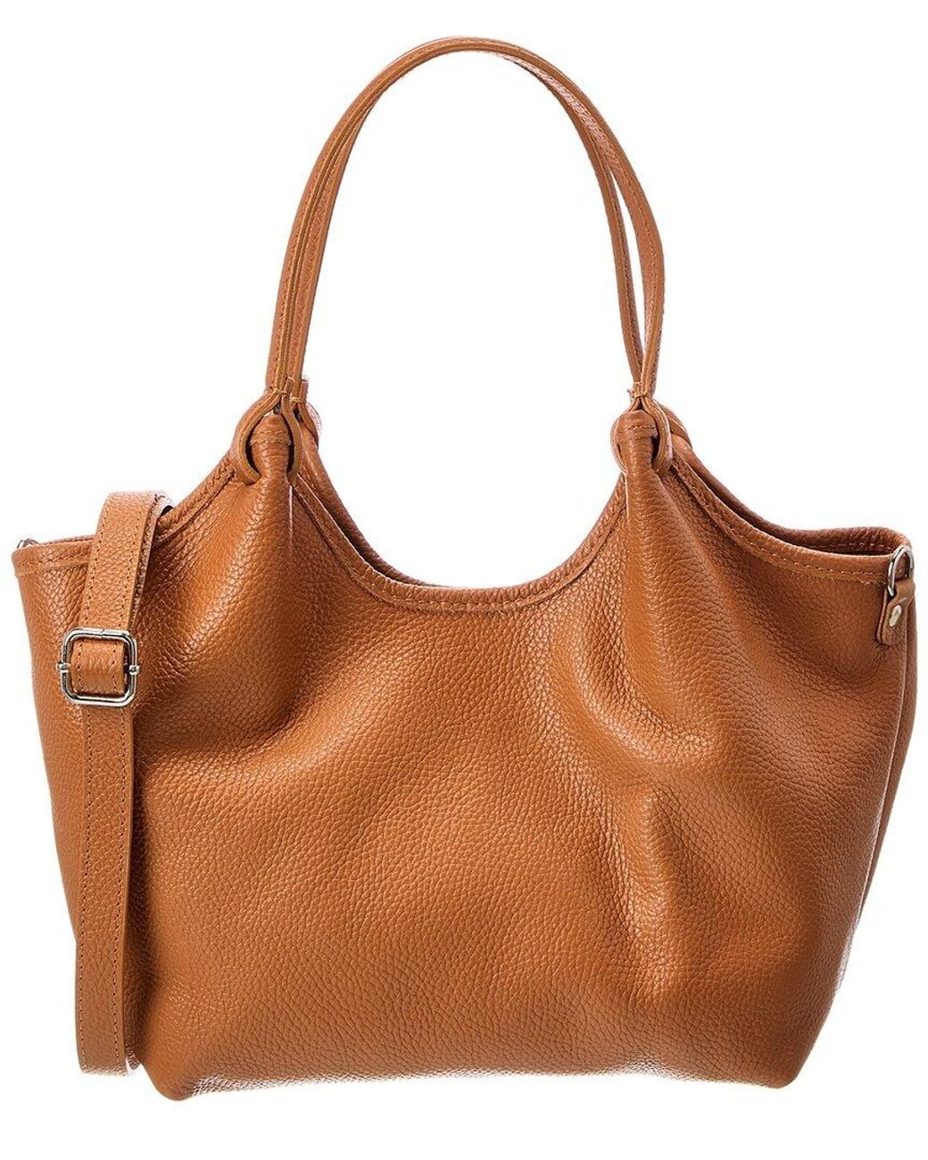 Italian Leather Brown Top Handle Tote