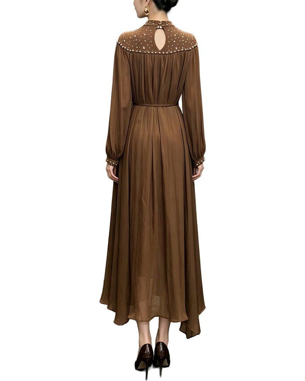 BRC By BURRYCO Brown Solid Midi Dress