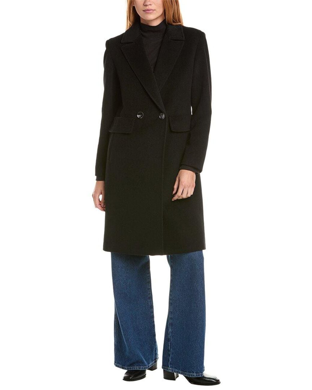 Sofiacashmere Black Sofiacashmere Wool & Cashmere-Blend Coat