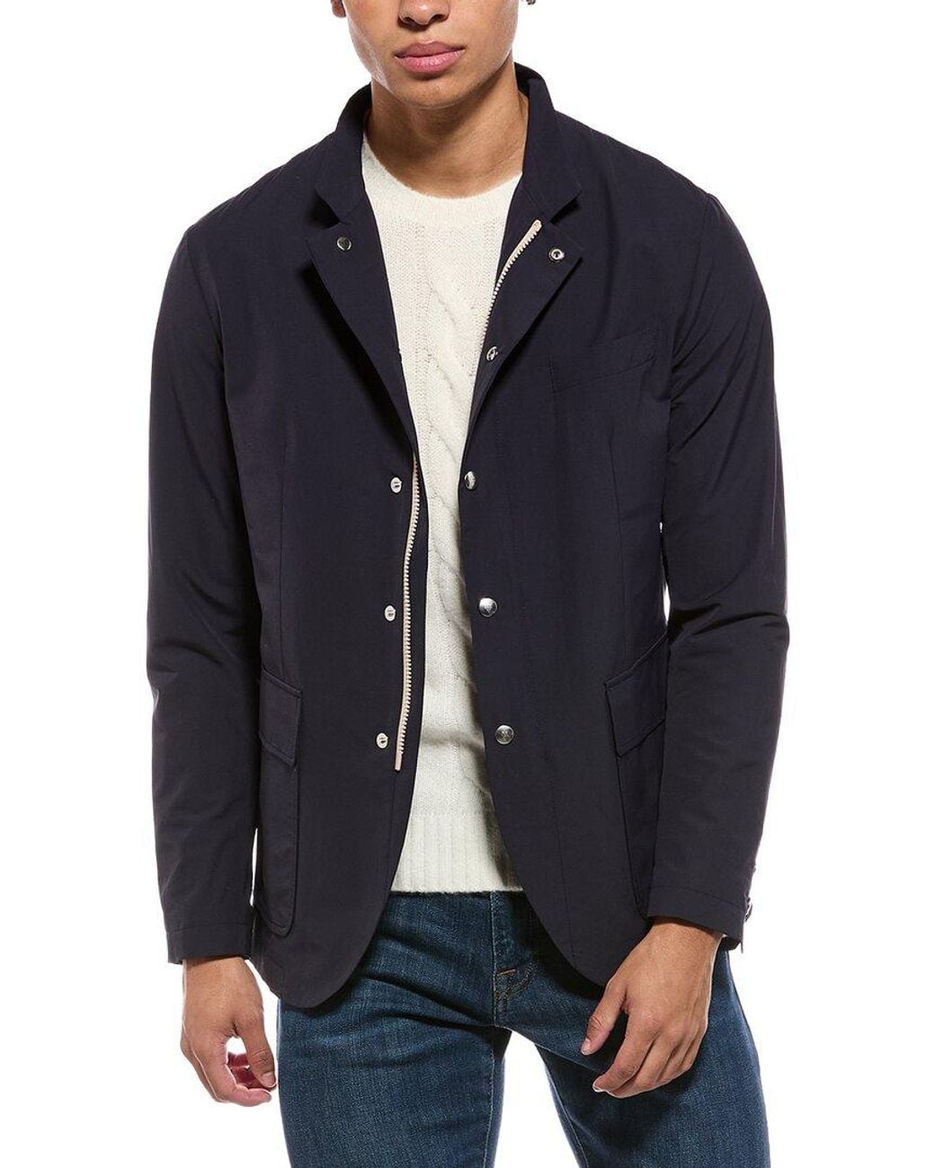 Eleventy Blue Wool-Blend Jacket for men