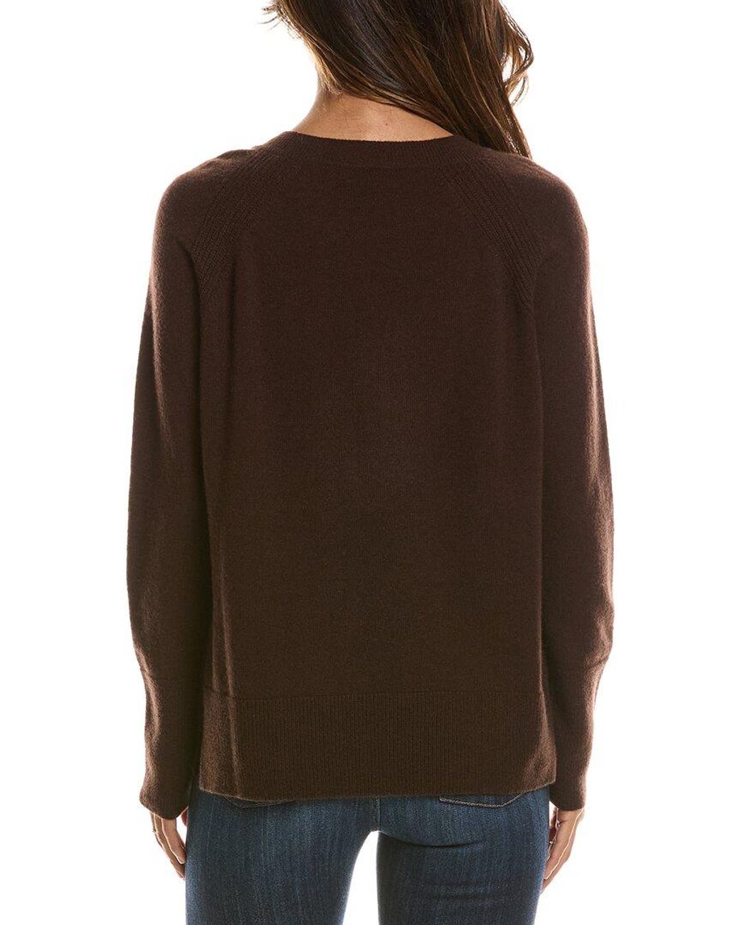 Forte Brown Easy Crewneck 100% Cashmere Sweater