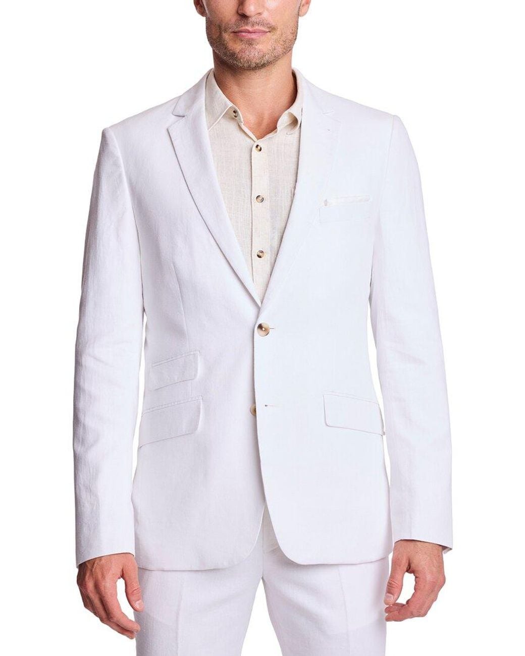 Paisley & Gray White Dover Linen-Blend Jacket for men