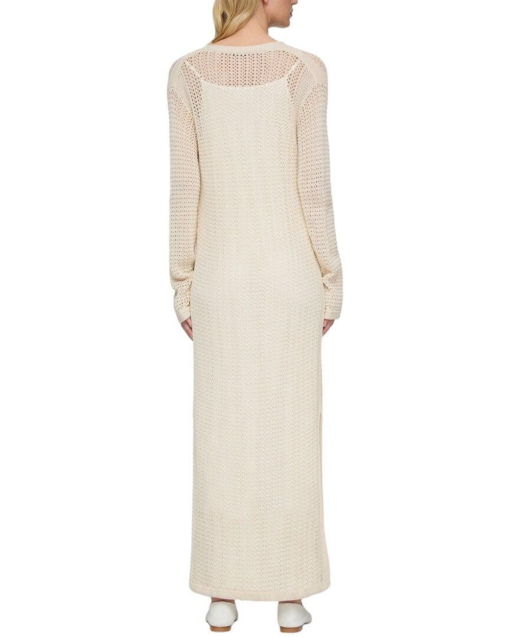Lafayette 148 New York Natural Open Stitch Sweaterdress