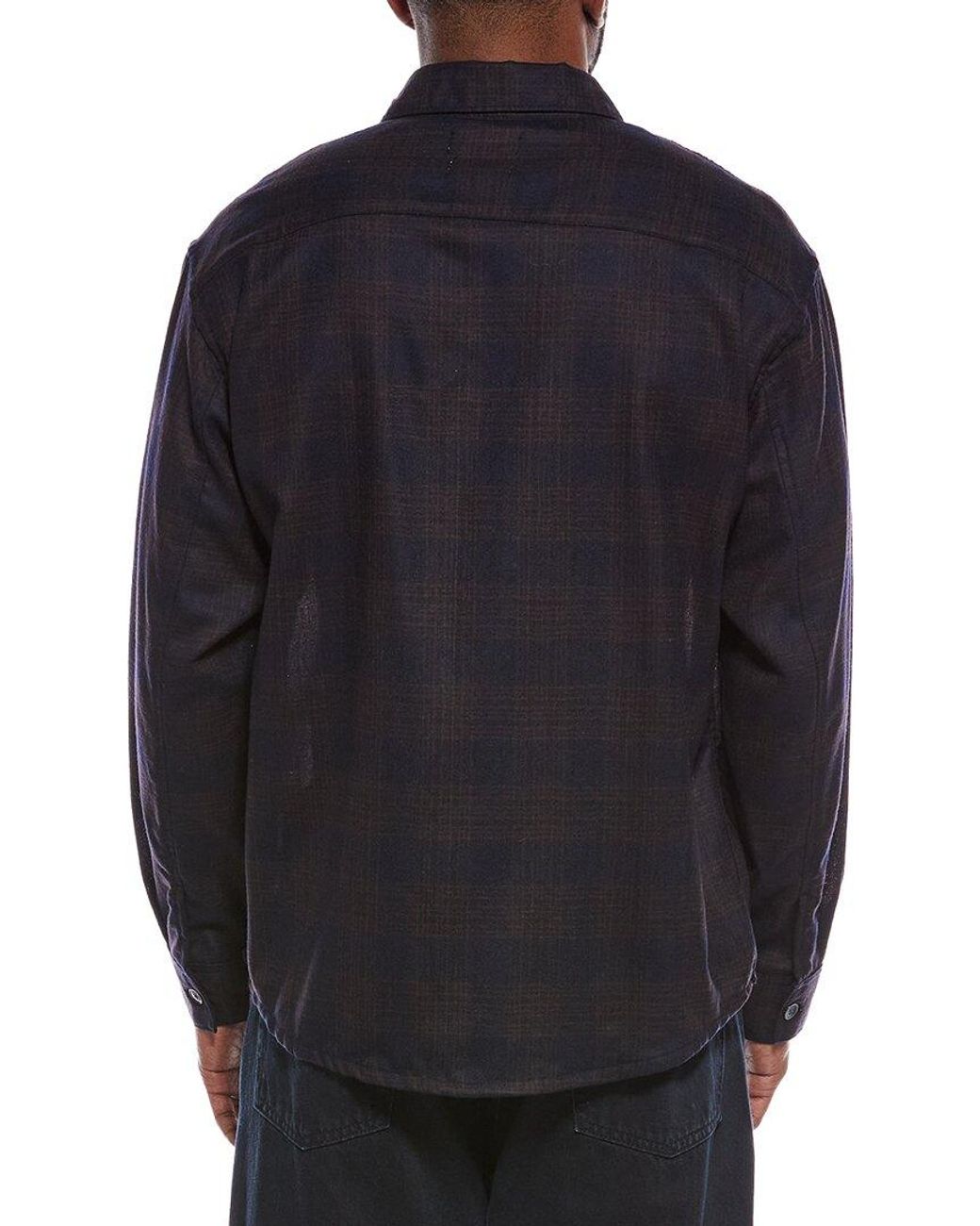 FRAME Blue Wool Plaid Shirt for men