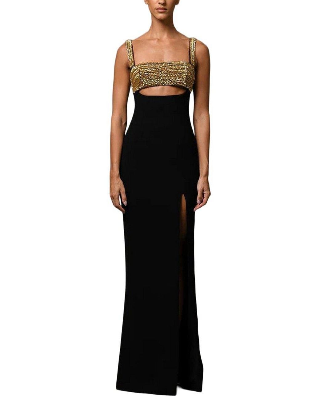 AMINA GLAM Black Maxi Dress