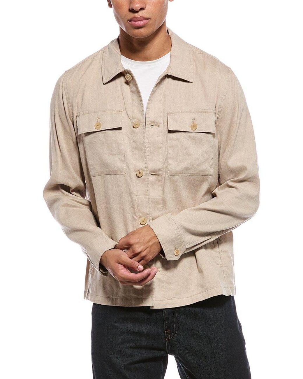 Faherty Brand Natural Movement Flex Linen-Blend Shirt Jacket for men
