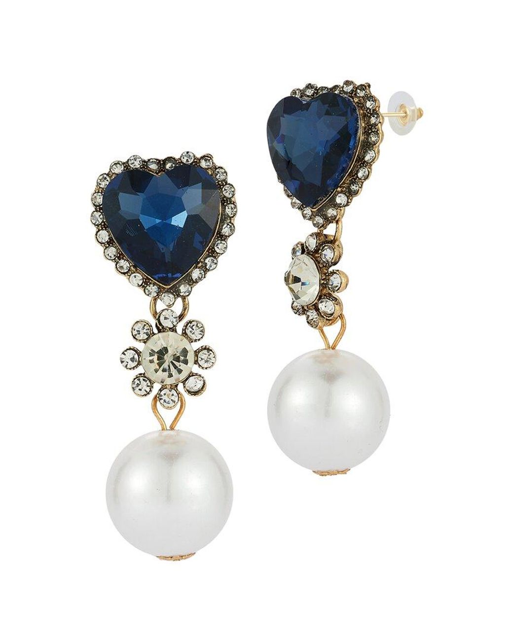 Sphera Milano Blue Plated 19.5Mm Pearl Cz Earrings
