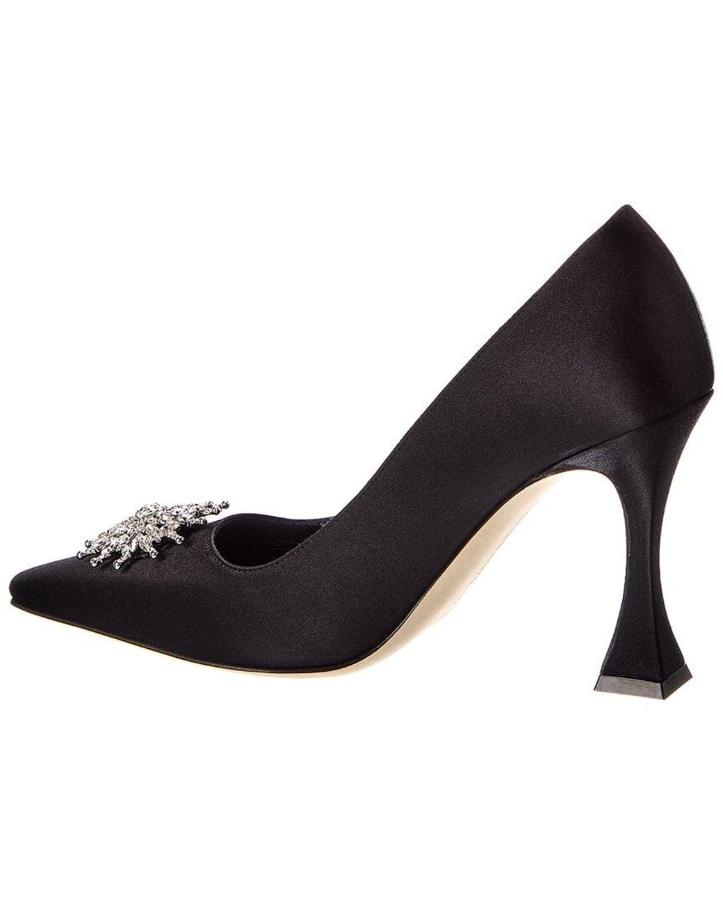 Manolo Blahnik Black Ronconanu 105 Satin Pump