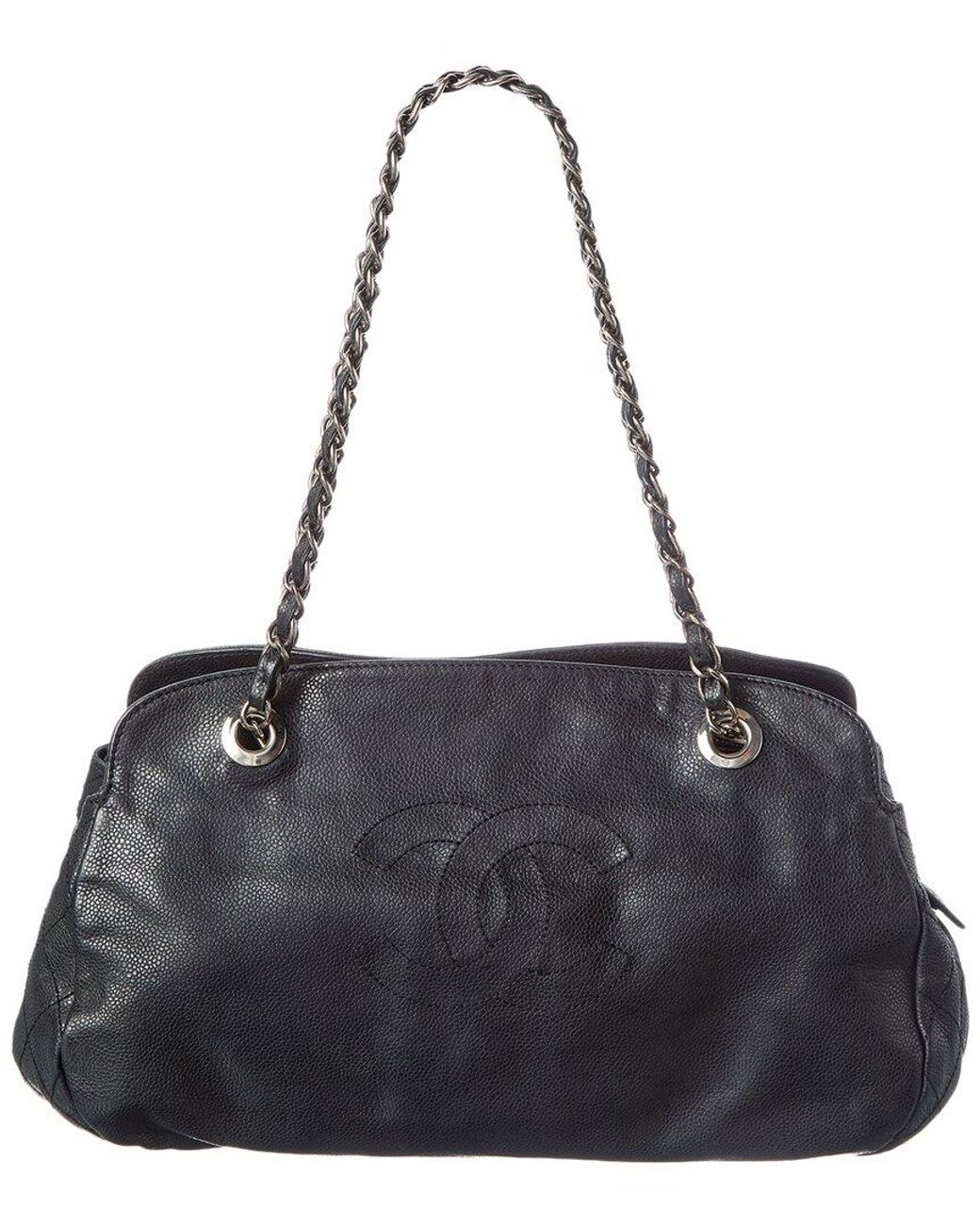 Chanel Black Calfskin Leather Cc Tote (authentic Pre-loved)
