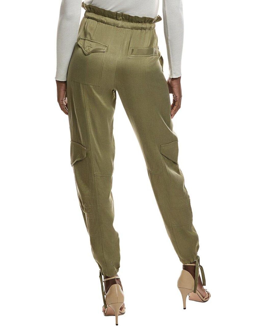 Ganni Green Washed Satin Pant