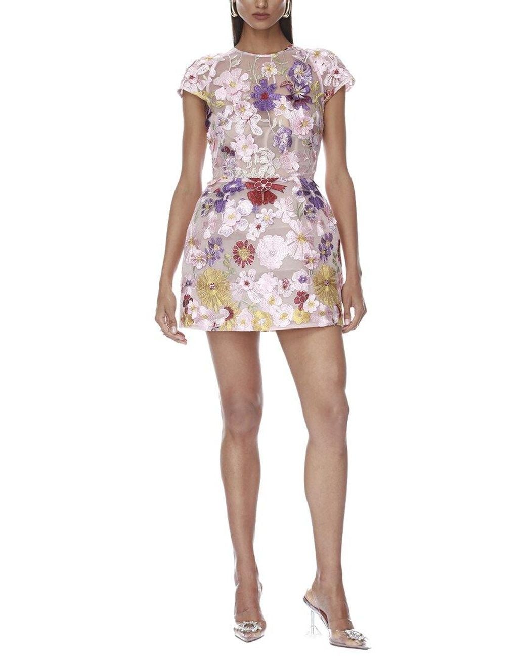 Bronx and Banco Red Jasmine Cap Sleeve Mini Dress
