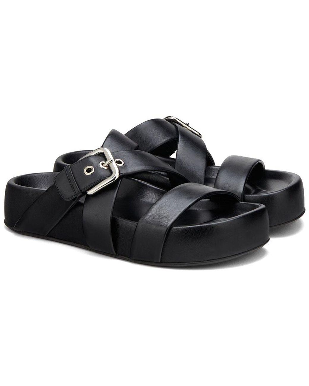 Agl Attilio Giusti Leombruni Black Jane Slide Leather Slide