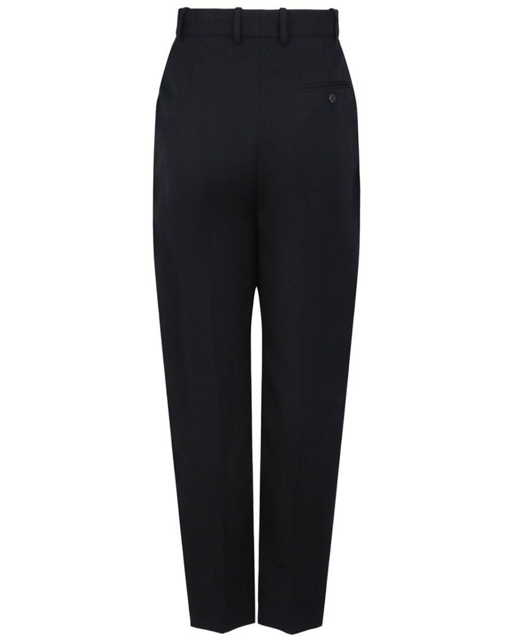 McQueen Black Barathea Wool Cigarette Trouser