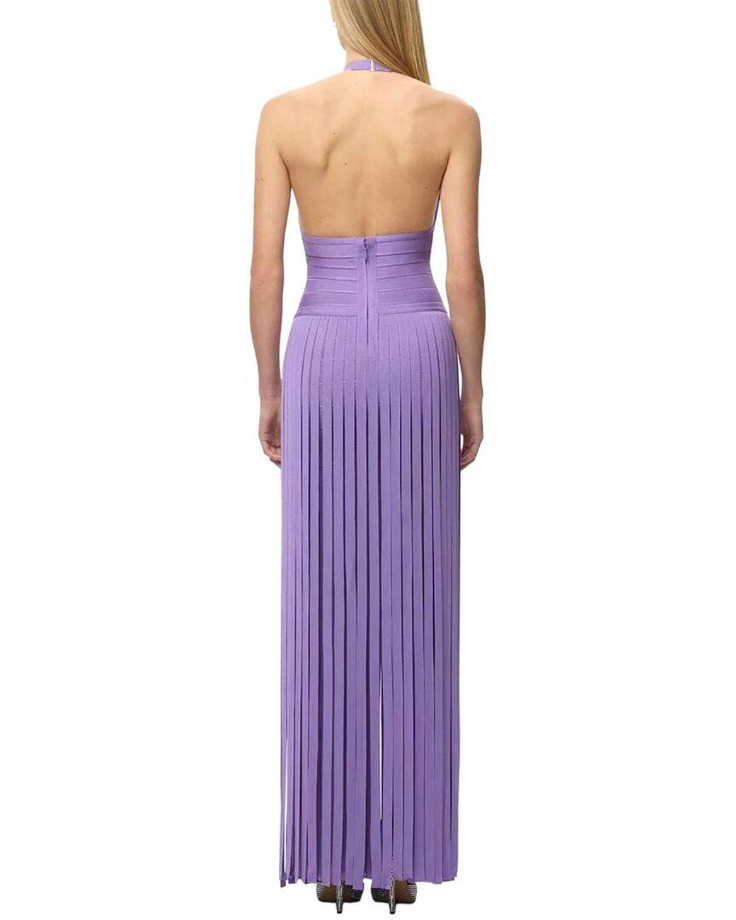 Dilireba Purple Sleeveless Solid Maxi Dress