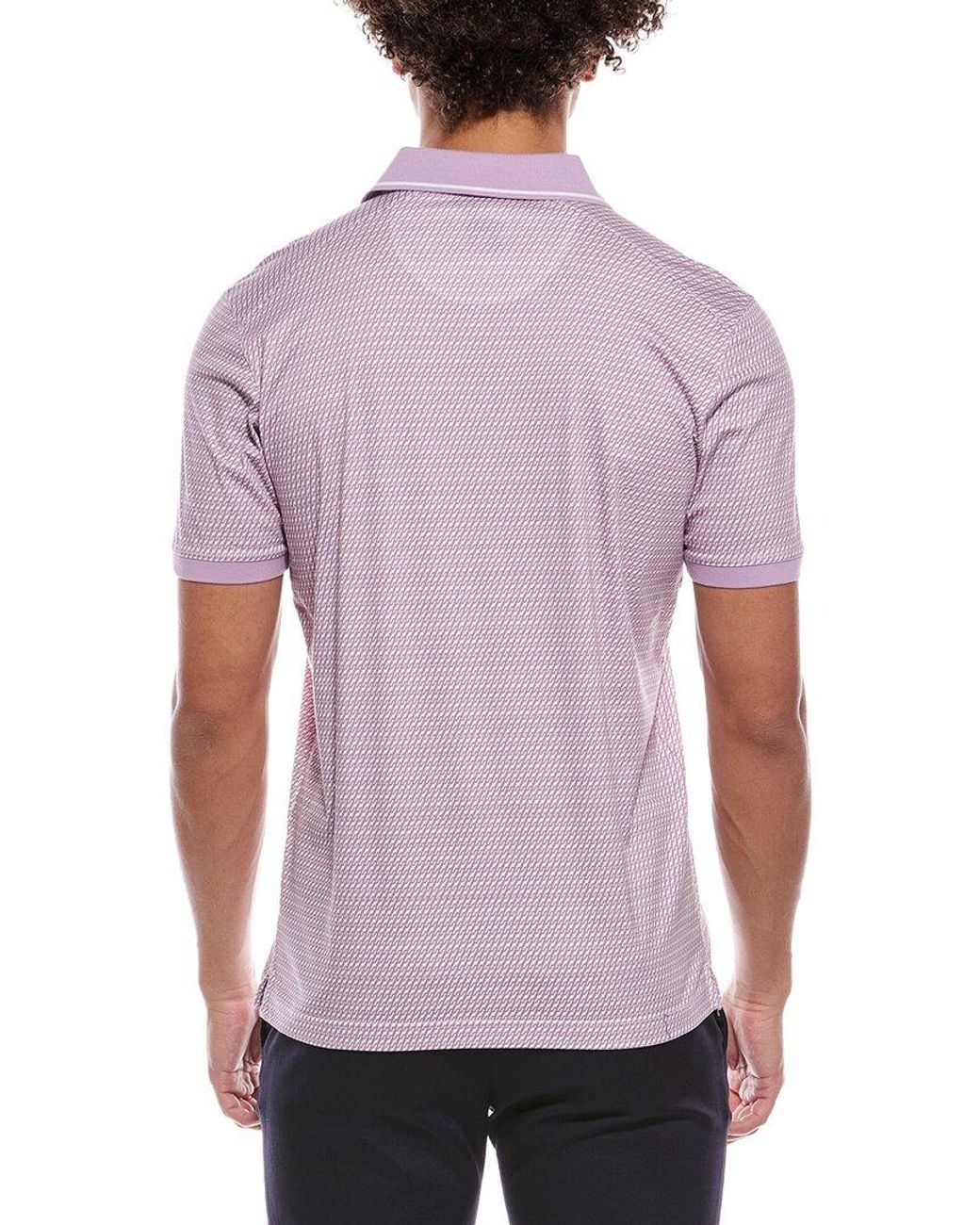 Raffi Purple Jacquard Print Polo Shirt for men