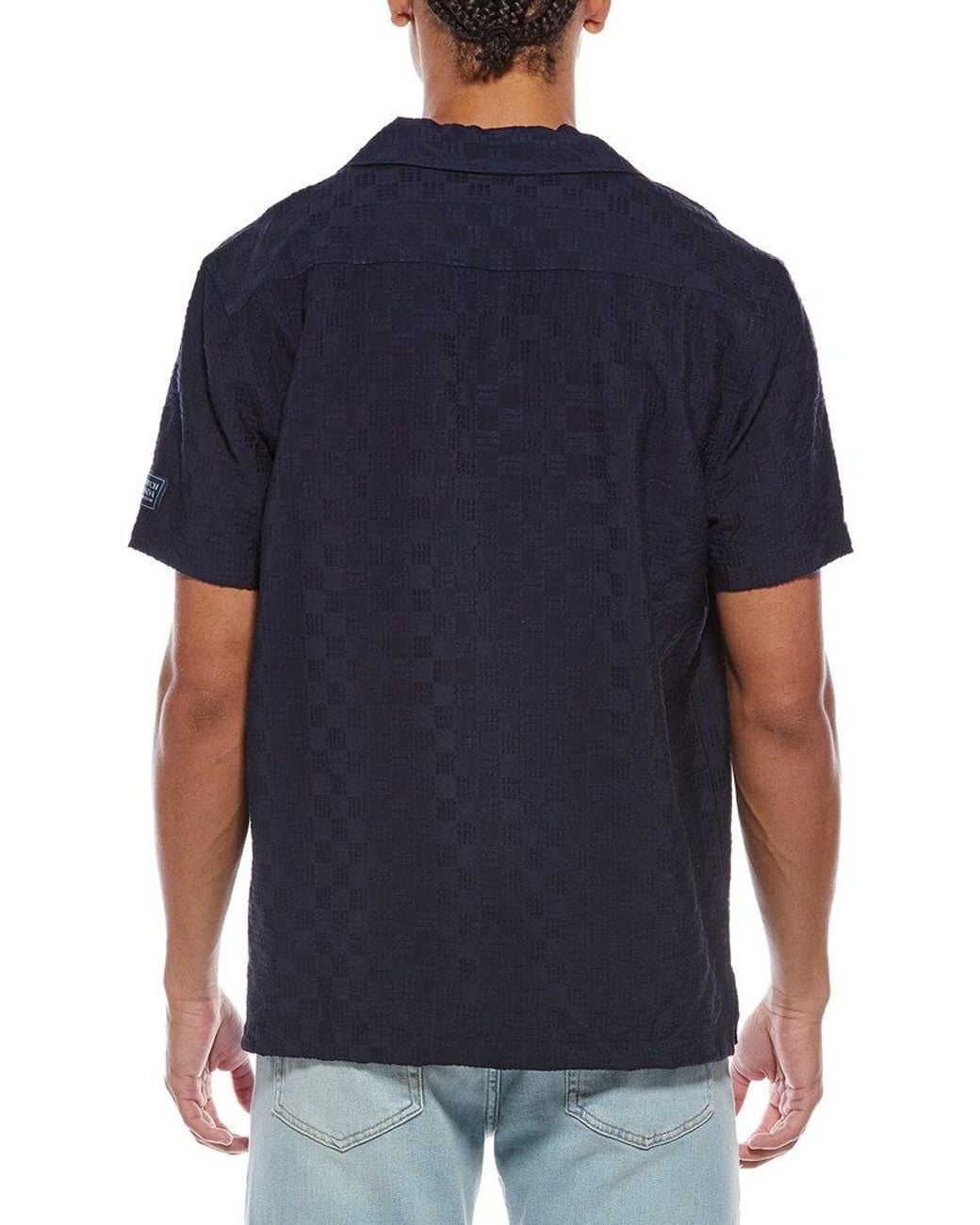 Scotch & Soda Blue Solid Camp Shirt for men