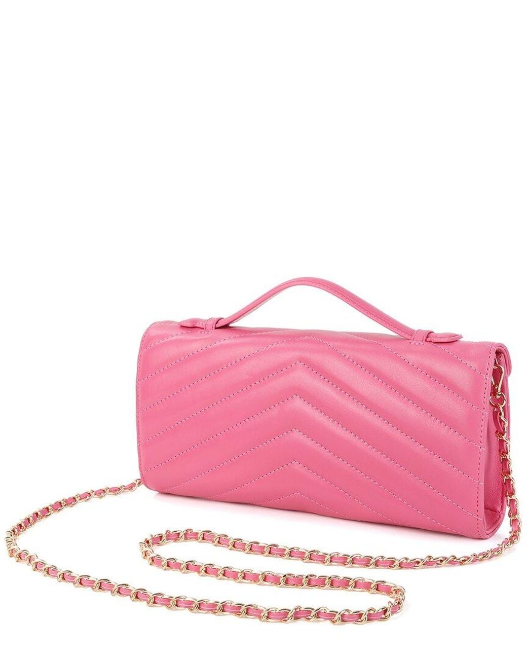 Tiffany & Fred Paris Pink Quilted Leather Shoulder Bag