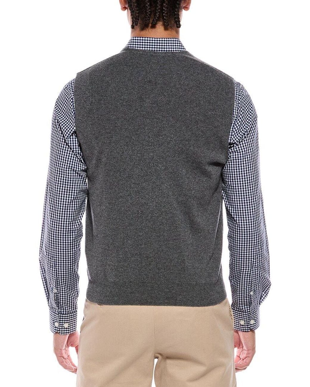 N.Peal Cashmere Gray Chelsea Cashmere Waistcoat for men