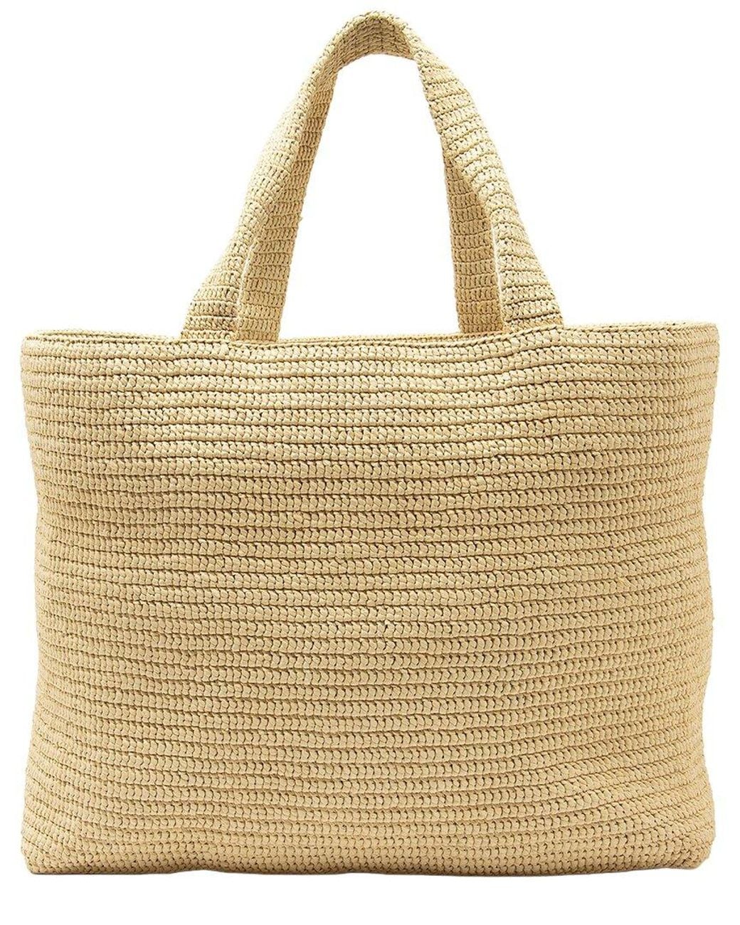Saint Laurent Natural Beige Raffia Logo Tote (authentic Pre-loved)