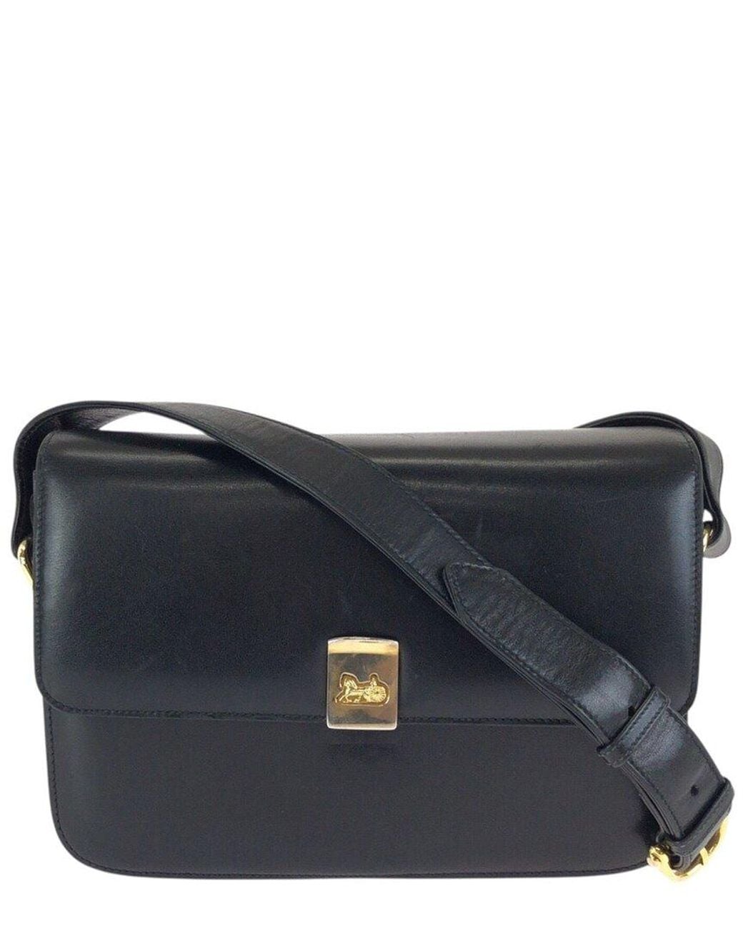 Céline Black Calfskin Horse Carriage Shoulder Bag (authentic Pre-loved)