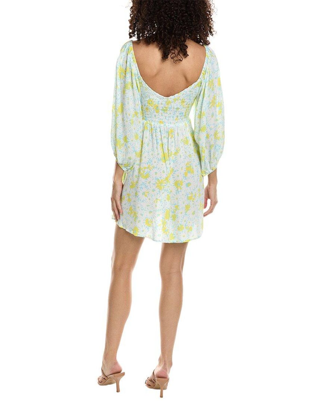 Chaser Brand Green Puff Sleeve Mini Dress