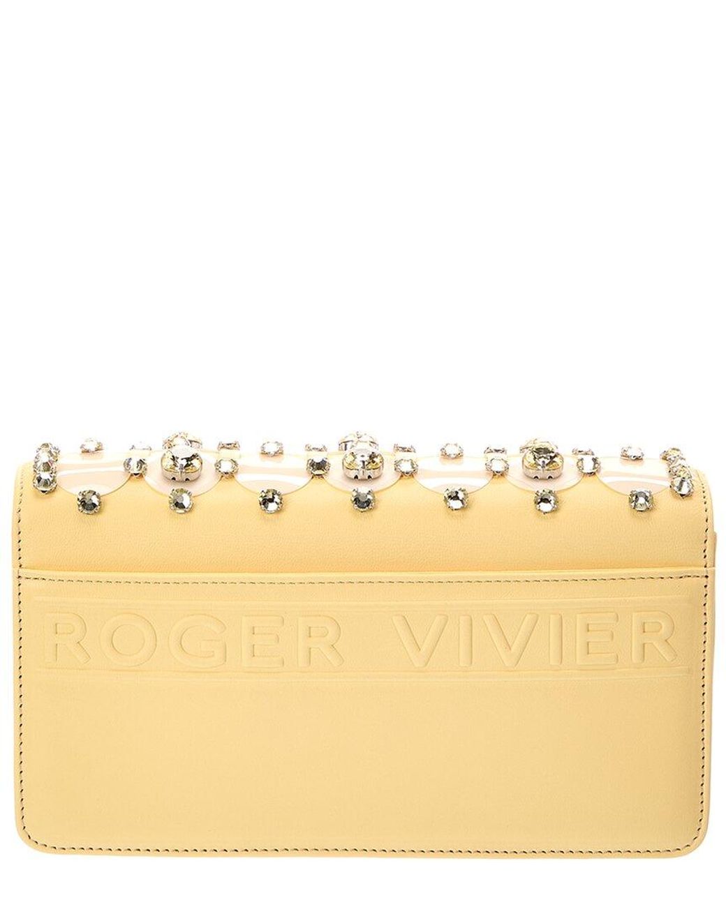 Roger Vivier Metallic Logo Leather Shoulder Bag